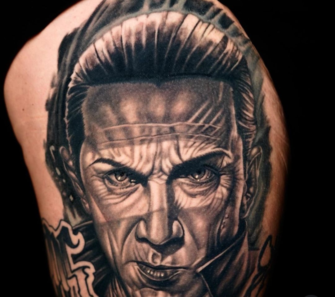 Warrior portrait tattoo by Burke Long at Inkcredible Tattoo Studio in Virginia Beach