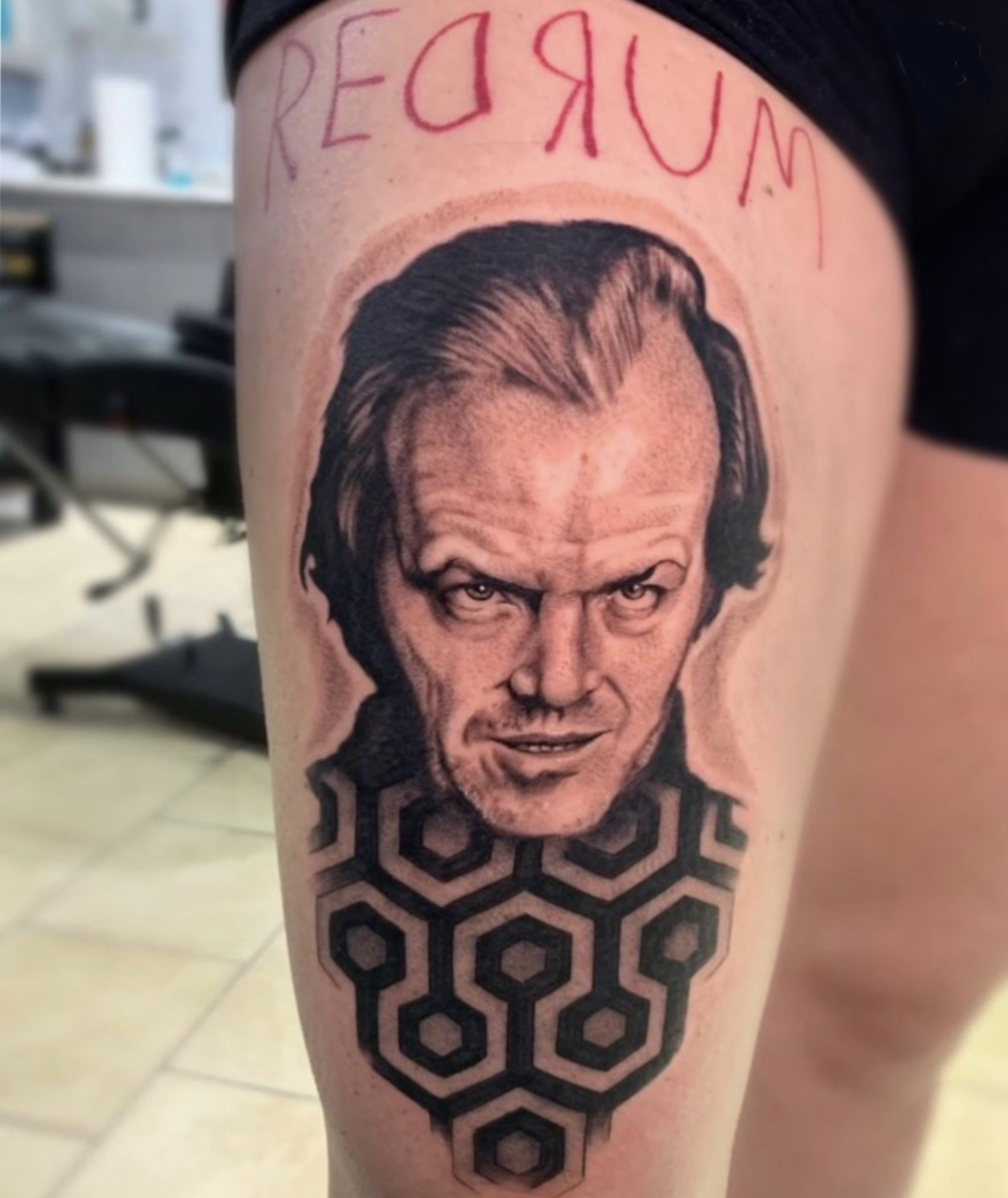Classic film character portrait tattoo by Brian Allen at Inkcredible Tattoo in Virginia Beach