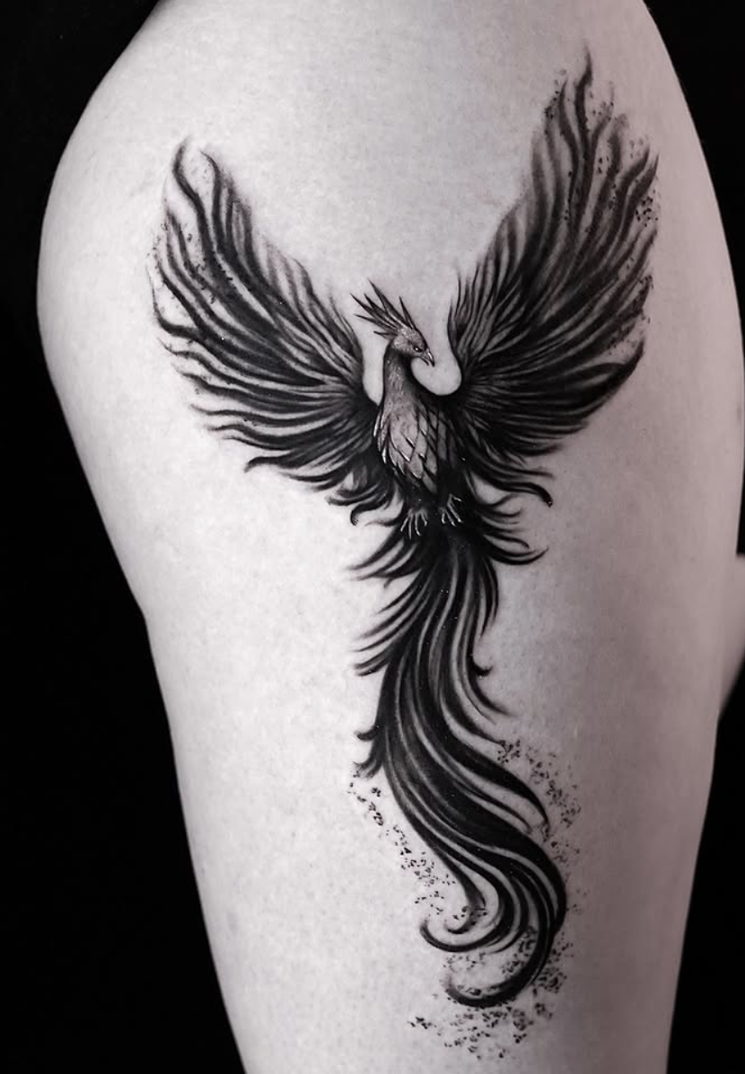 Custom blackwork tattoo by Nathaly Hernandez